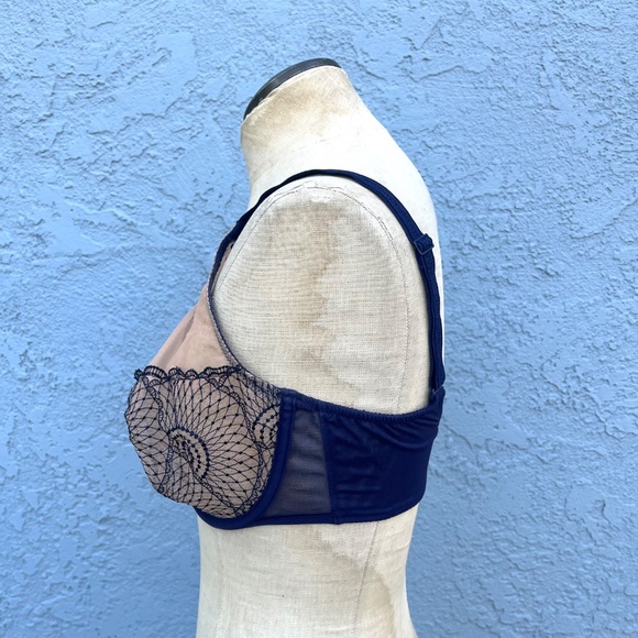 Simone Perle Bra Reflet Sheer Underwire Plunge 34F - Picture 6 of 10